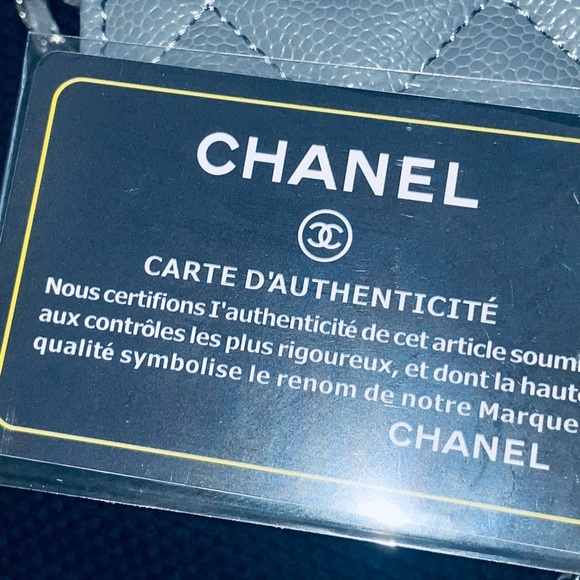 🔥CHANEL Quilted Vegan Leather Chain Crossbody sterling Gray wallet on chain - Picture 13 of 14